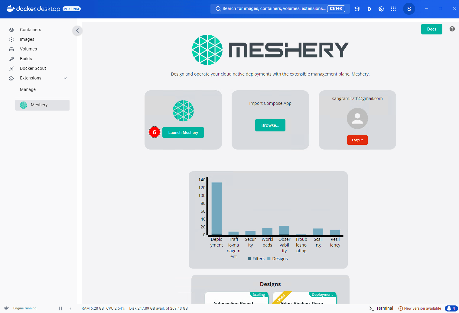 Docker Meshery Extension Launch